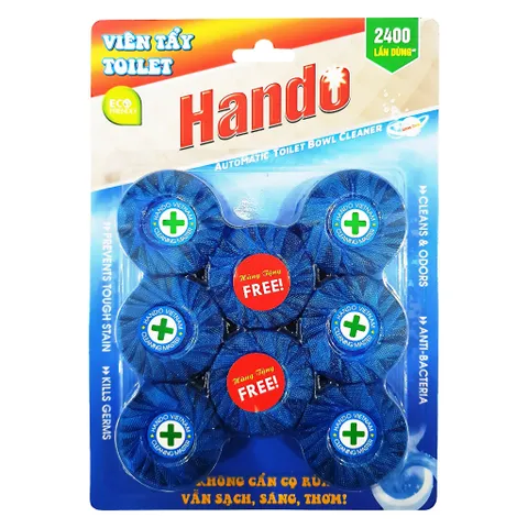 Viên Tẩy và Khử Mùi Bồn Cầu Hando - Bộ 2 Vỉ 12+4 Viên, Sạch Sẽ, Dễ Chịu Hương Thơm, Diệt Khuẩn Hiệu Quả