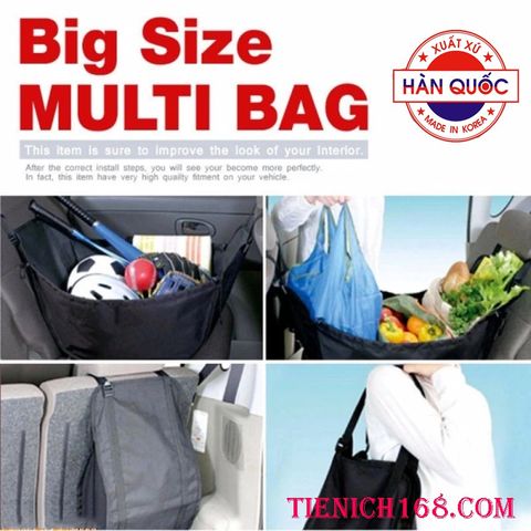 Túi Treo Đồ Đa Năng Hàn Quốc - Giải Pháp Lưu Trữ Gọn Gàng Trong Xe Ô Tô - Chất Liệu Polyester Đen