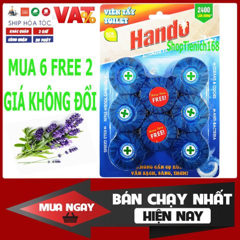 Viên Tẩy Bồn Cầu Hando - Bộ 5 Vỉ 30 Viên Khử Mùi, Tự Động Làm Sạch Toilet, Diệt Khuẩn Hiệu Quả, Hương Thơm Dễ Chịu