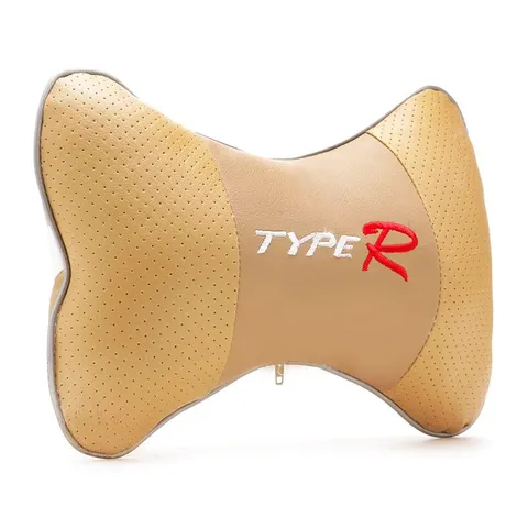 Bộ 2 Gối Đầu Ghế Ô Tô Type R Bọc Nỉ Tiện Ích 168 TI23 - Giúp Giảm Mệt Mỏi Khi Đi Xa, Màu Nâu Vàng Thời Trang