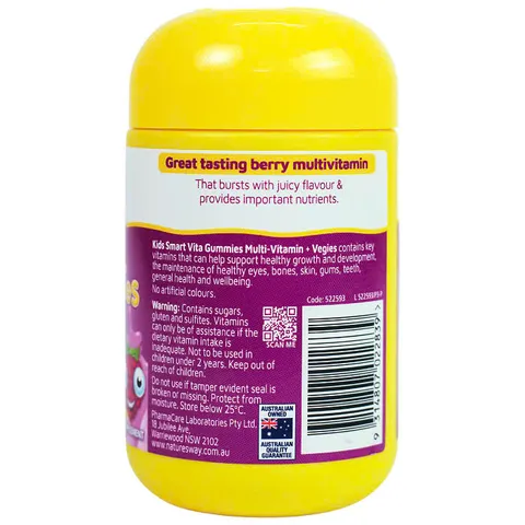 Viên Nhai Nature's Way Kids Smart Vita Gummies Multi-Vitamin Hương Vị Quả Mọng - Bổ Sung Vitamin Tăng Cường Sức Khỏe Cho Trẻ Em (60 Viên)