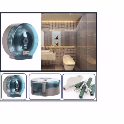 Hộp Đựng Giấy Vệ Sinh Gắn Tường Lớn 26x26cm + Chai Thả Bồn Cầu Mr.Fresh - Tiện Ích Nhà Bếp Sạch Sẽ, Thơm Mát