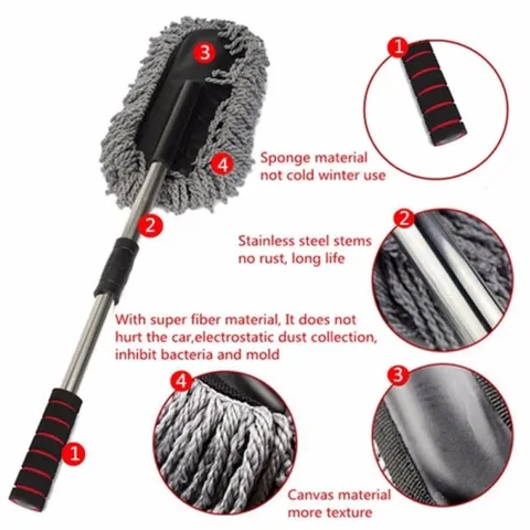Chổi Lau Rửa Vệ Sinh Xe Ô Tô Cỡ Lớn - Chất Liệu Sợi Dầu Bền Bỉ, Tiện Dụng Cho Ô Tô, Nhà, Văn Phòng