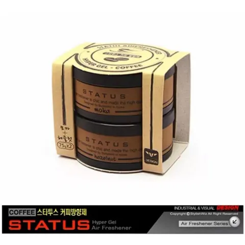 Bộ 2 Gel Thơm Khử Mùi Ô Tô Status Korea - Hương Mocha & Hazelnut Nguyên Chất, Khử Mùi, Thư Giãn, Chống Say Xe