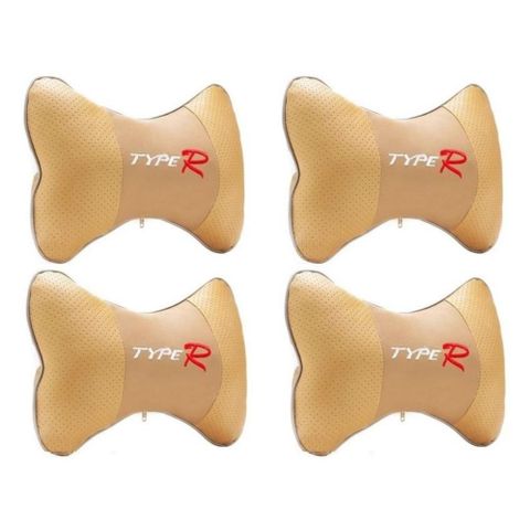 Bộ 4 Gối Đầu Ghế Ô Tô Type R Bọc Nỉ Cao Su - Tiện Lợi, Thoải Mái, Giảm Mệt Mỏi Cho Chuyến Đi Dài