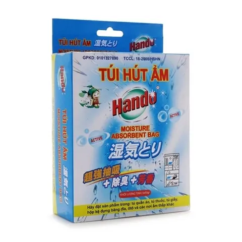 Hộp 5 Gói Túi Hút Ẩm Hando 50g - Chống Mốc, Khử Mùi, Giữ Khô Đồ Vật, Hương Thơm Dịu Nhẹ