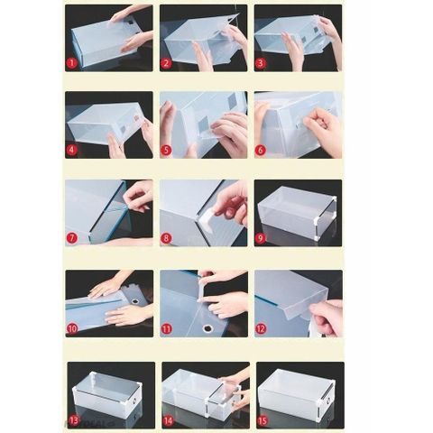 Bộ 5 Hộp Đựng Giày Trong Suốt Có Ngăn Kéo Viền Kim Loại - Bảo Quản Giày Dép Ngăn Nắp, Chống Ẩm Mốc và Bụi Bẩn, Tiện Ích Nhà Bếp