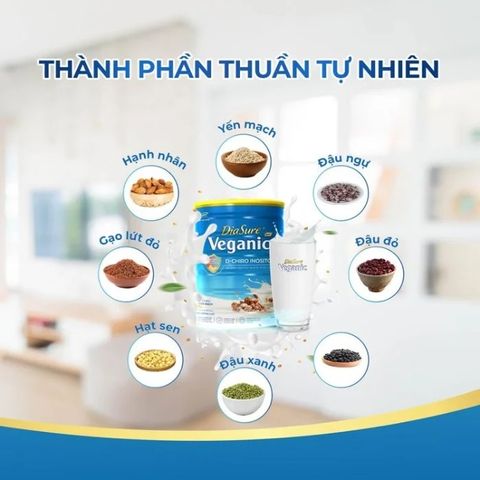 Sữa Hạt Diasure Veganic 850g - Thức Uống Dinh Dưỡng Cho Người Tiểu Đường, Hỗ Trợ Ổn Định Đường Huyết Từ 8 Loại Hạt Tự Nhiên