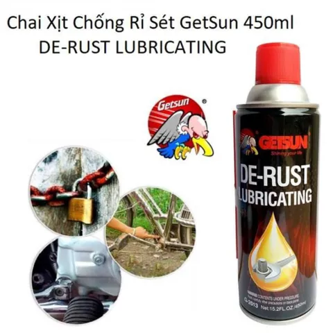 Chai Xịt Bôi Trơn Chống Gỉ Getsun 450ml - Giải Pháp Tháo Ren và Bảo Dưỡng Kim Loại Hiệu Quả
