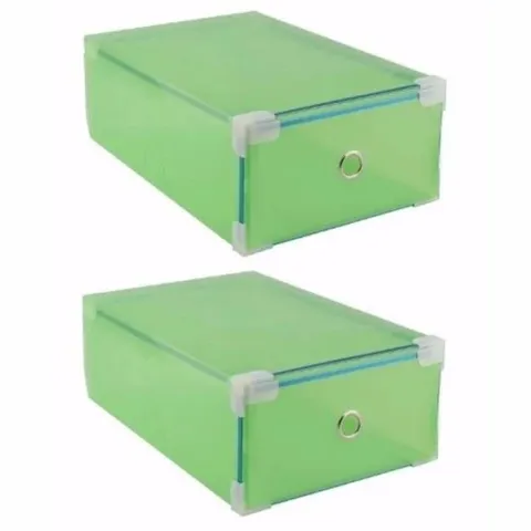 Bộ 5 Hộp Đựng Giày Ngăn Kéo Viền Kim Loại - Thiết Kế Hiện Đại, Nhựa Trong Suốt, Sắp Xếp Giày Gọn Gàng, Tiện Lợi