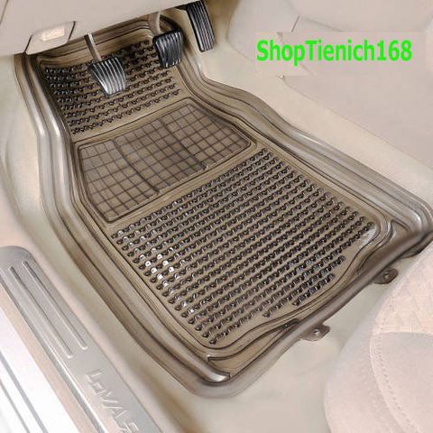 Thảm Lót Sàn Xe Hơi PVC Trong Suốt - Dành Cho Xe 4-5 Chỗ, Phong Cách Thời Trang, Dễ Vệ Sinh, Họa Tiết Kẻ Sọc
