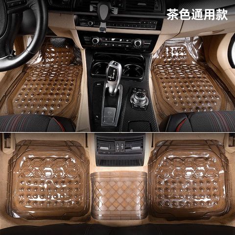 Thảm Lót Sàn Xe Hơi PVC Trong Suốt - Dành Cho Xe 4-5 Chỗ, Phong Cách Thời Trang, Dễ Vệ Sinh, Họa Tiết Kẻ Sọc