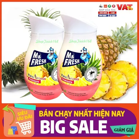Sáp Thơm Phòng Mr.Fresh 200gr Hương Dứa - Khử Mùi, Đuổi Muỗi, An Toàn Từ Thiên Nhiên, Trang Trí Nội Thất