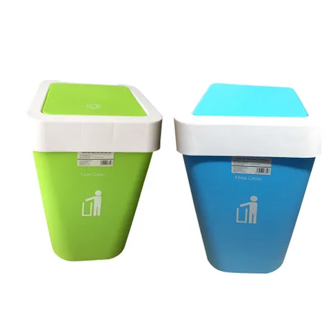Thùng Rác Nhựa Gia Đình Cao Cấp Nắp Bập Bênh Tiện Lợi - Thiết Kế Ngẫu Nhiên Cho Bếp và Văn Phòng, Kích Thước 23x23x34cm