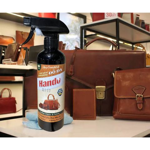 Chai Bảo Dưỡng Đánh Bóng Da Hando 500ml - Khôi Phục Màu Sắc, Bảo Vệ Chống Nước & Nấm Mốc, Phù Hợp Với Giày, Túi Xách, Áo Khoác