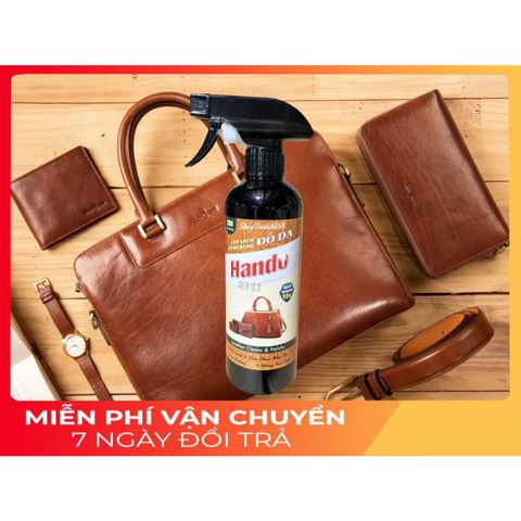Chai Bảo Dưỡng Đánh Bóng Da Hando 500ml - Khôi Phục Màu Sắc, Bảo Vệ Chống Nước & Nấm Mốc, Phù Hợp Với Giày, Túi Xách, Áo Khoác