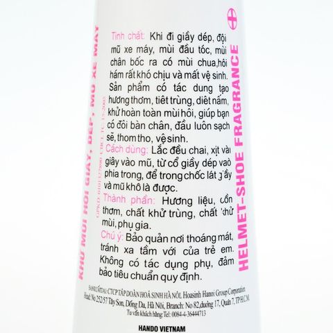 Bộ 3 Chai Xịt Khử Mùi Hôi Giày Dép và Mũ Bảo Hiểm Hando 120ml - Diệt Khuẩn, Giảm Mồ Hôi, Không Gây Kích Ứng Da