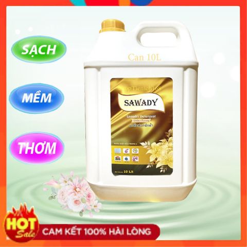 Nước Giặt Xả 6 In 1 Sawady 10L Hương Quyến Rũ - Sạch Sâu, Mềm Mại, Thơm Mát, Phù Hợp Giặt Tay & Máy, Bảo Vệ Màu Vải