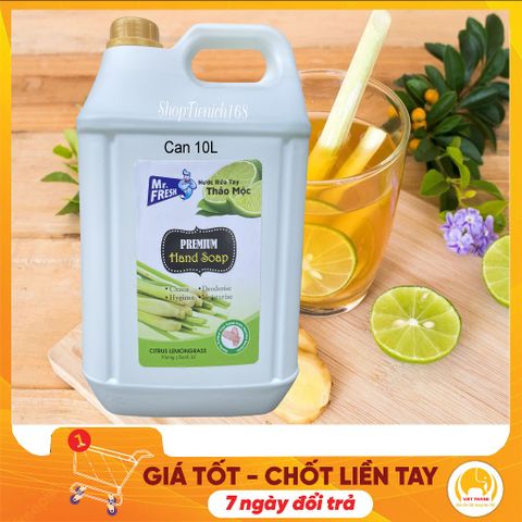 Nước Rửa Tay Khử Mùi Mr.Fresh 10L Hương Chanh Sả - Kháng Khuẩn, Làm Sạch Mềm Mại, Phù Hợp Nhà Hàng, Khách Sạn, Bệnh Viện