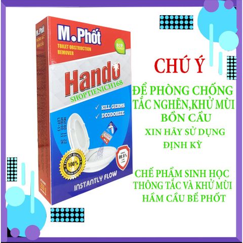 Bột Vi Sinh Thông Tắc Hầm Cầu 300g Hando - Khử Mùi Hôi, Làm Sạch Hiệu Quả, Tiện Lợi Cho Gia Đình và Văn Phòng