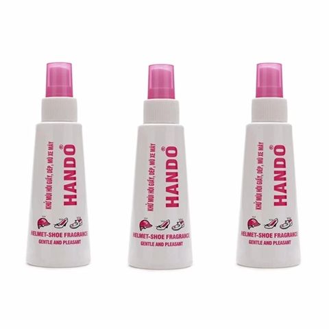 Bộ 2 Chai Xịt Khử Mùi Hôi Giày Dép & Mũ Bảo Hiểm Hando 120ml - An Toàn, Khử Trùng, Hương Thơm Tự Nhiên