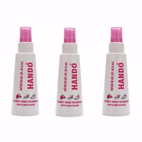 Bộ 2 Chai Xịt Khử Mùi Hando 120ml cho Giày, Dép và Mũ Bảo Hiểm - Khử Hôi và Diệt Khuẩn An Toàn, Dễ Dàng Mang Theo