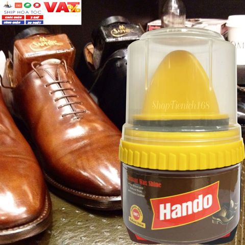 Xi Kem Dưỡng Bóng Đồ Da Hando 60G - Chống Thấm, Phục Hồi Da Giày, Túi Xách, Áo Da, Sofa - Màu Nâu, Không Màu, Tiện Lợi