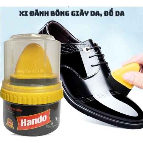 Xi Kem Dưỡng Bóng Đồ Da Hando 60G - Chống Thấm, Phục Hồi Da Giày, Túi Xách, Áo Da, Sofa - Màu Nâu, Không Màu, Tiện Lợi