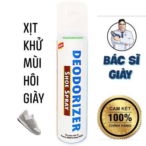 Xịt Khử Mùi Giày Hando 300ml - Công Nghệ Nano Bạc Giúp Đánh Bay Mùi Hôi Cho Giày Dép, Mũ Bảo Hiểm, Hương Dịu Nhẹ