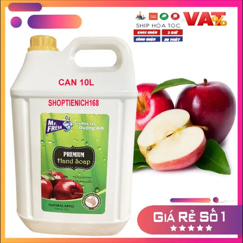 Nước Rửa Tay Khử Mùi Mr.Fresh 10L Hương Quế - Kháng Khuẩn, Làm Sạch & Dưỡng Ẩm Cho Nhà Hàng, Khách Sạn, Bệnh Viện
