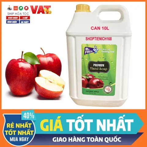 Nước Rửa Tay Khử Mùi Mr.Fresh 10L Hương Quế - Kháng Khuẩn, Làm Sạch & Dưỡng Ẩm Cho Nhà Hàng, Khách Sạn, Bệnh Viện