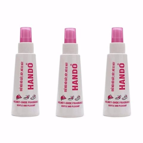 Bộ 3 Chai Xịt Khử Mùi Hôi Giày Dép Mũ Bảo Hiểm Hando 120Ml - Khử Mùi, Diệt Khuẩn, Hương Thơm Tự Nhiên, Dùng Tiện Lợi