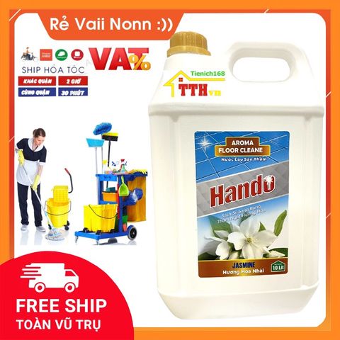 Nước thơm lau sàn Hando 10L - Chiết xuất thiên nhiên, diệt khuẩn an toàn cho gia đình và nhà hàng, khách sạn