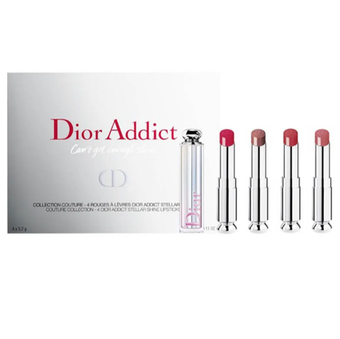Set Son Dior Addict Can't Get Enough Shine 4 Màu Sang Trọng Kèm Túi - Mỹ Phẩm Tỏa Sáng Cho Bạn Nữ Cá Tính
