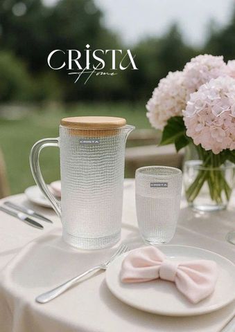 Bình Thủy Tinh Crista 1L - Vân Lưới Dập Nổi Sang Trọng, Màu Sắc Nổi Bật, Quà Tặng Cao Cấp Cho Tiệc Tùng