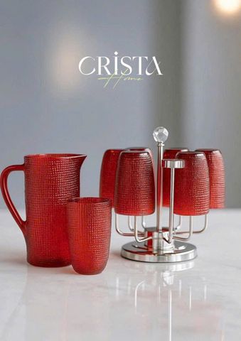 Bình Thủy Tinh Crista 1L - Vân Lưới Dập Nổi Sang Trọng, Màu Sắc Nổi Bật, Quà Tặng Cao Cấp Cho Tiệc Tùng