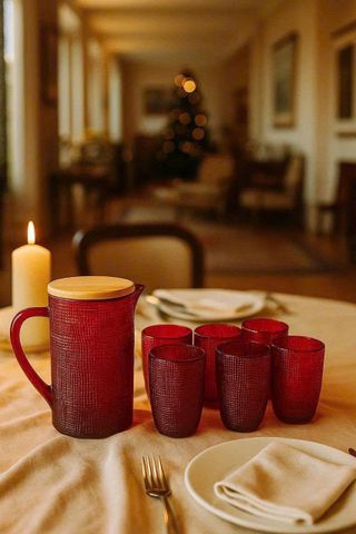 Bình Thủy Tinh Crista 1L - Vân Lưới Dập Nổi Sang Trọng, Màu Sắc Nổi Bật, Quà Tặng Cao Cấp Cho Tiệc Tùng