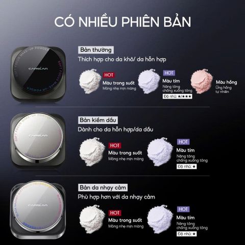 Phấn Nén Trang Điểm CARSLAN 2.0 Chống Nước - Lâu Trôi 24 Giờ 8g, Kiềm Dầu, Dưỡng ẩm, Thiết Kế Nhỏ Gọn - Nana Shop
