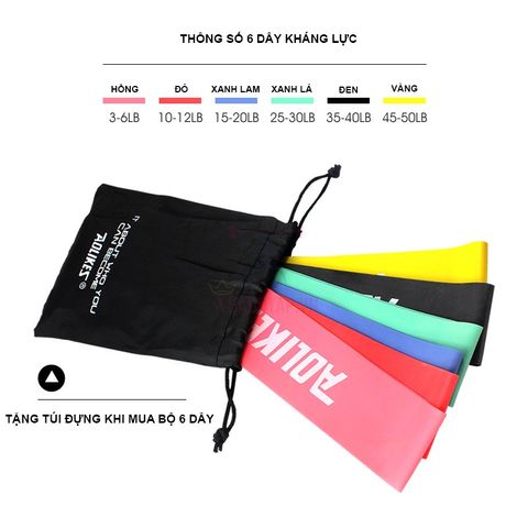Dây Cao Su Kháng Lực Mini Band Aolikes A3601 - Tập Chân, Mông, Đùi, Tay, Giảm Cân, Tăng Cường Cơ Bắp - Sản Phẩm Thể Thao Tiện Lợi