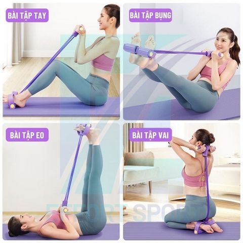 Dây Kéo Kháng Lực Tập Bụng 6 Ống - Dụng Cụ Tập Thể Dục Tại Nhà - Hỗ Trợ Phục Hồi Chức Năng và Giảm Đau Cổ, Cột Sống