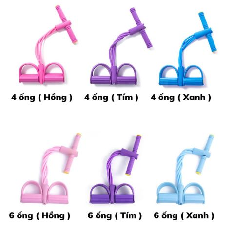Dây Kéo Kháng Lực Tập Bụng 6 Ống - Dụng Cụ Tập Thể Dục Tại Nhà - Hỗ Trợ Phục Hồi Chức Năng và Giảm Đau Cổ, Cột Sống