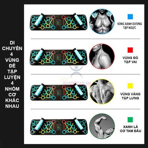 Dụng Cụ Tập Hít Đất Chống Đẩy Đa Năng 12 Trong 1 - Bộ Khung Tập Gym Tại Nhà Cho Cơ Ngực, Cơ Tay, Cơ Vai, Bền Đẹp Và Tiện Lợi