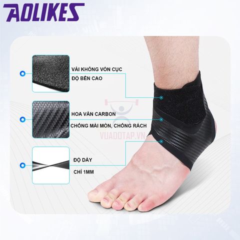 Đai Bảo Vệ Cổ Chân Aolikes A7130 - Băng Cuốn Giúp Hỗ Trợ Mắt Cá, Cổ Chân, Thể Thao An Toàn, Chính Hãng Cao Cấp