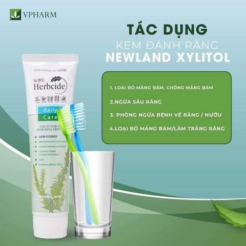Kem Đánh Răng Herbcide Hàn Quốc - Chiết Xuất Tự Nhiên, An Toàn, Hương Bạc Hà, Làm Sạch Mảng Bám, 130g