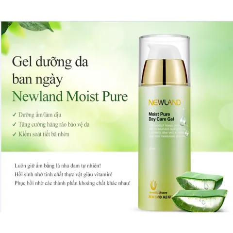 Gel dưỡng ẩm da ban ngày Moist Pure Day Care Gel Newland dành cho da mụn