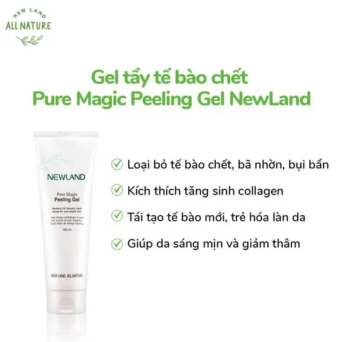 Gel Tẩy Tế Bào Chết NewLand Pure Magic Peeling - Chăm Sóc Da Mặt Sáng Mịn, Làm Sạch Kín Lỗ Chân Lông, Hàn Quốc 180ml
