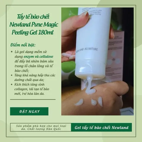 Gel Tẩy Tế Bào Chết NewLand Pure Magic Peeling - Chăm Sóc Da Mặt Sáng Mịn, Làm Sạch Kín Lỗ Chân Lông, Hàn Quốc 180ml