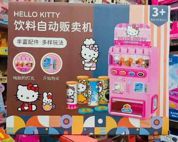 Máy Bán Nước Tự Động Hello Kitty DN1000-KT - Đồ Chơi Nhập Vai Âm Nhạc và Đèn LED Dành Cho Trẻ Em Từ 3 Tuổi