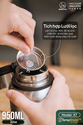Bình Giữ Nhiệt 2GOOD Wide Mouth X7 950ml - Thép Không Gỉ Cao Cấp, Giữ Nóng Lạnh Tối Ưu, Thiết Kế Sang Trọng, Dễ Vệ Sinh