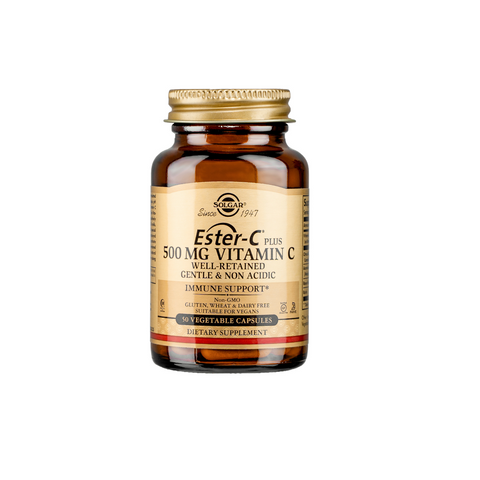 Viên uống Vitamin C Ester-C 500mg SOLGAR - Hỗ trợ miễn dịch và sức khỏe da - Hàng nhập khẩu chính hãng 50 viên